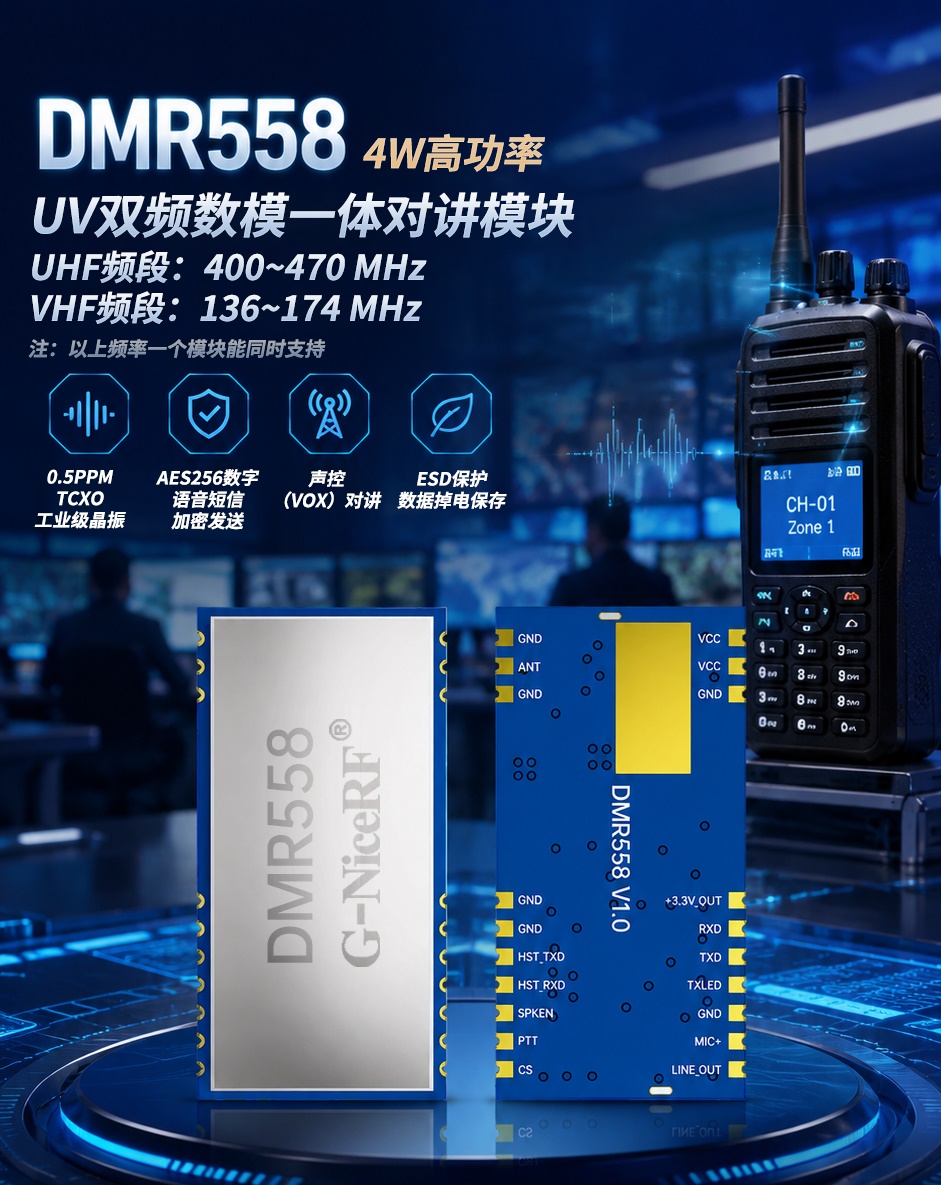 DMR558對講模塊特點
