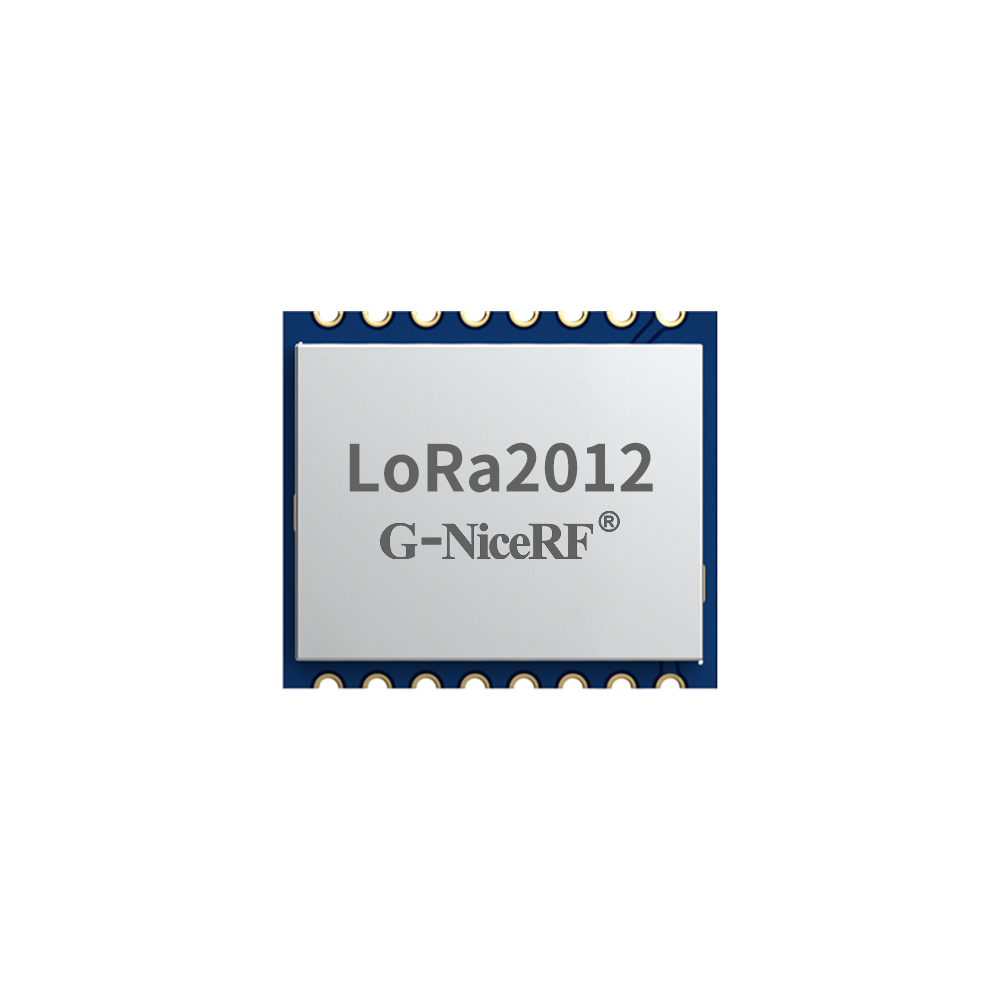 LoRa2012 LoRa無線通信模塊正面，帶金屬屏蔽罩和G-NiceRF標(biāo)識(shí)
